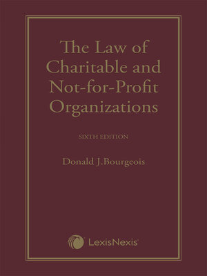 cover image of The Law of Charitable and Not-for-Profit Organizations